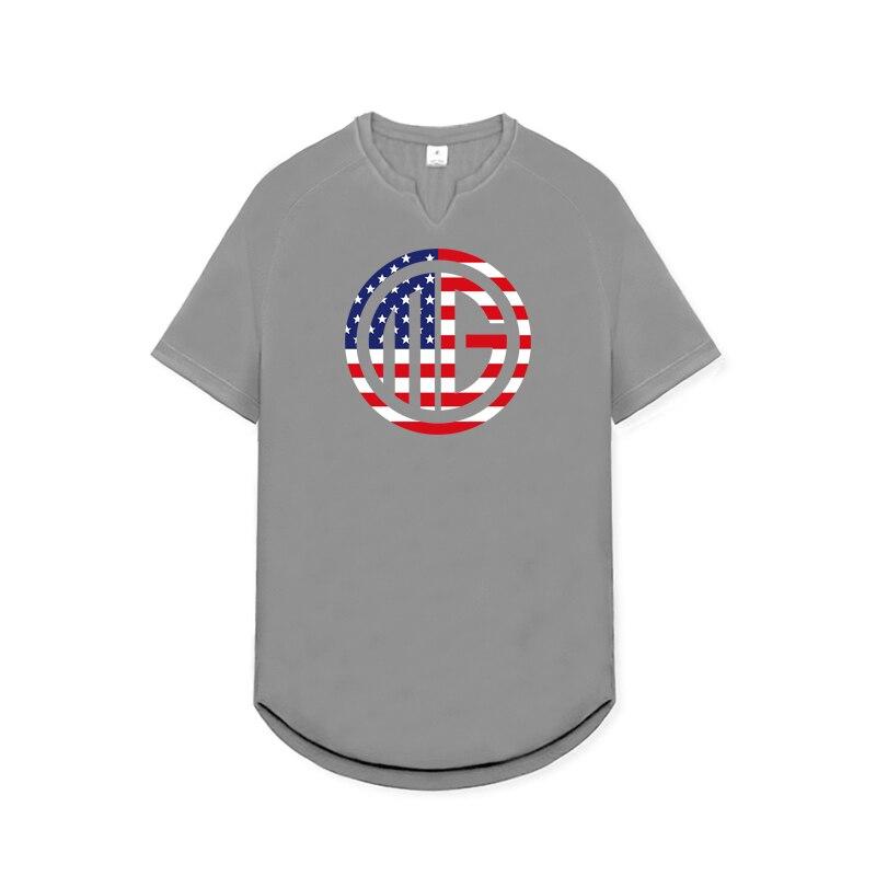 Muscleguys Молодежная красивая повседневная Мужская летняя спортивная дышащая футболка с короткими рукавами для фитнеса M серый 1109₽