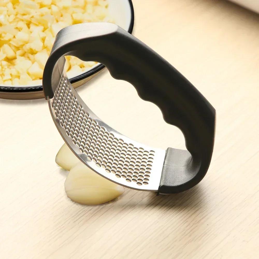 Nerezový lis na česnek Drtič Ruční mlýnek na česnek Nástroj na sekání česneku Ovoce Zelenina Nářadí Kuchyňské doplňky Gadget
