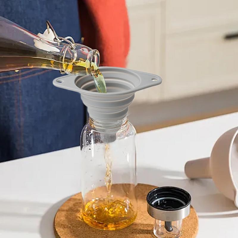 Mini Foldable Funnel Silicone Collapsibled Portable Funnels For Fuel Hoppers Beer Oil Kitchen Accessories Tools Items