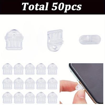 50 Transparent Dust Plugs, Suitable for Mobile Phones, Computers, and Headphone Jacks - Suitable for Type-C DIY Decorative Pendants with Holes