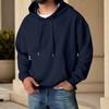 Men's Color Hooded Long Sleeve Sweatshirt with Pocket for Casual Sports and Daily Wear