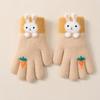 High Elasticity Cartoon Rabbit Gloves Windproof Kids Hand Warmers Knitted Gloves  For Kids