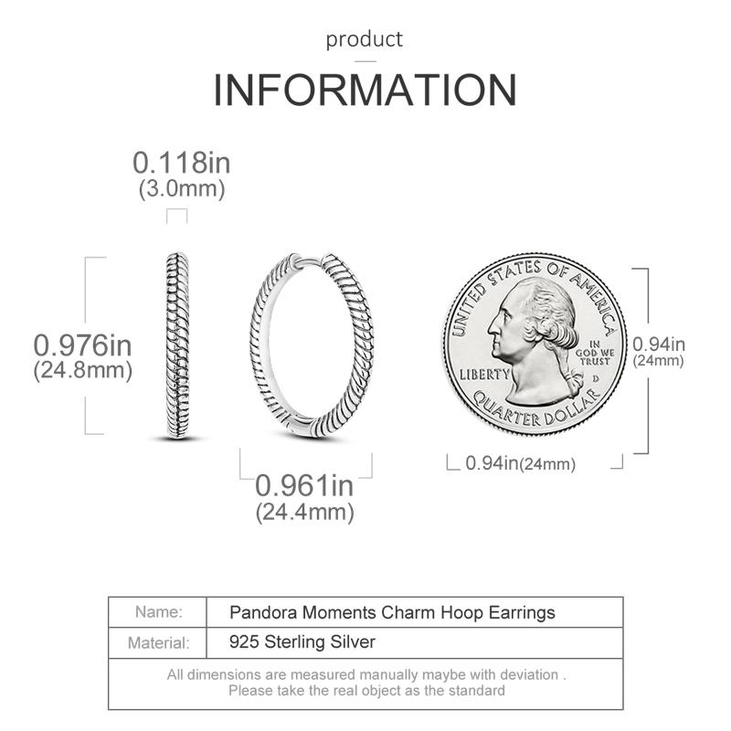 Double Hoop Dangle Earrings Silver Color Fit Original Brand Charms Fine Body Jewelry Gift For Fashion Women 