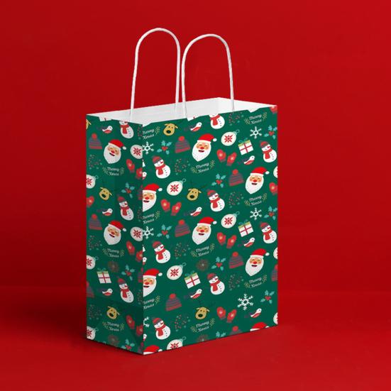 5Pcs Practical Large Capacity Portable Xmas Gift Wrapping Bags Merry Christmas Santa Claus Paper Decorations Party Favors