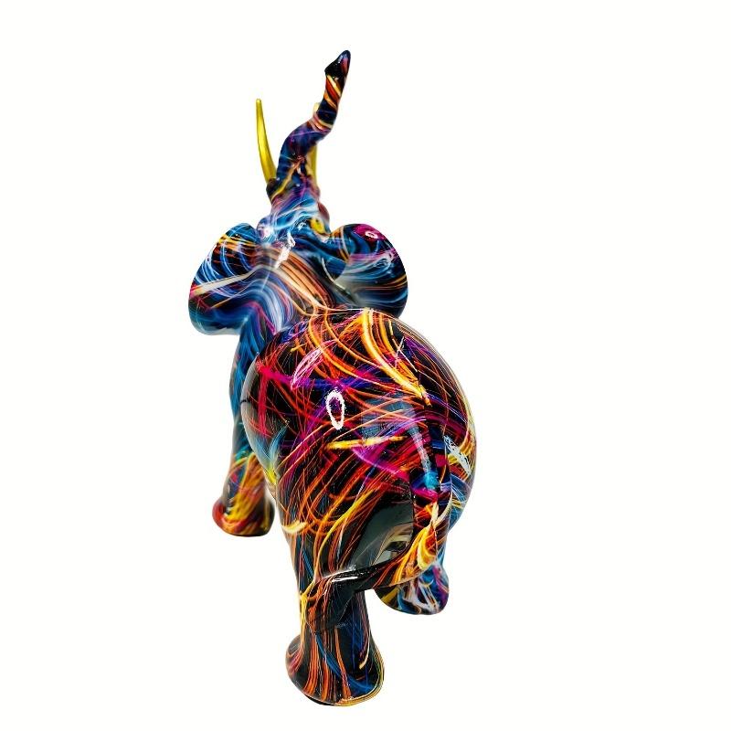 Ρητίνη Πολύχρωμο Άγαλμα Ελέφαντα Πολύχρωμη Τέχνη Γλυπτά Ελεφάντων Πολύχρωμο Διακοσμητικό Ελέφαντα Διάκοσμο Feng Shui Ζώο Γλυπτό Ελέφαντα για Κουζίνα
