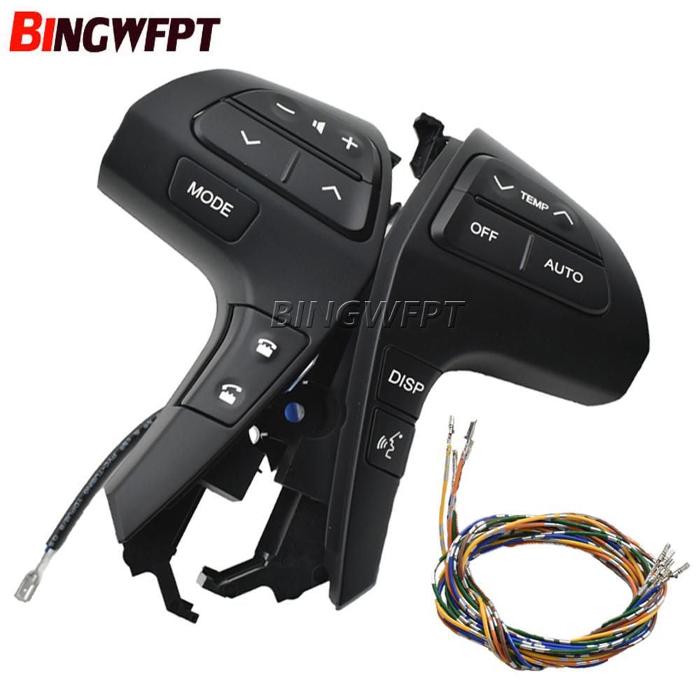 Buttons Bluetooth Phone Wheel Audio Control Button Switch With Wire 84250-0E220 84250-0K020 For Toyota Hilux 2011-2015
