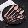 6/8/32Pcs Western Edelstahl Besteck Set Rose Gold Geschirr Küche Geschirr Messer Gabeln Löffel Utensilien