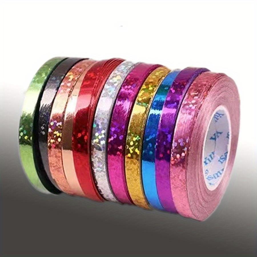 10 Rolls of Laser Ribbon Binding, Halloween Gift, Christmas Gift, Valentine's Day Gift Wrapping Ribbon, Rainbow Ribbon Balloon