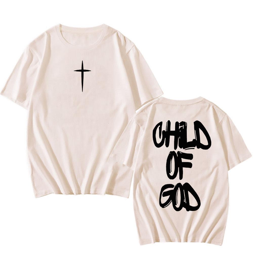 Pamut Póló Jézus Isten Gyermeke Hit Keresztény Póló Unisex Alkalmi Vintage Streetwear Rövid Ujjú Grafikus Nyomtatású Pólók