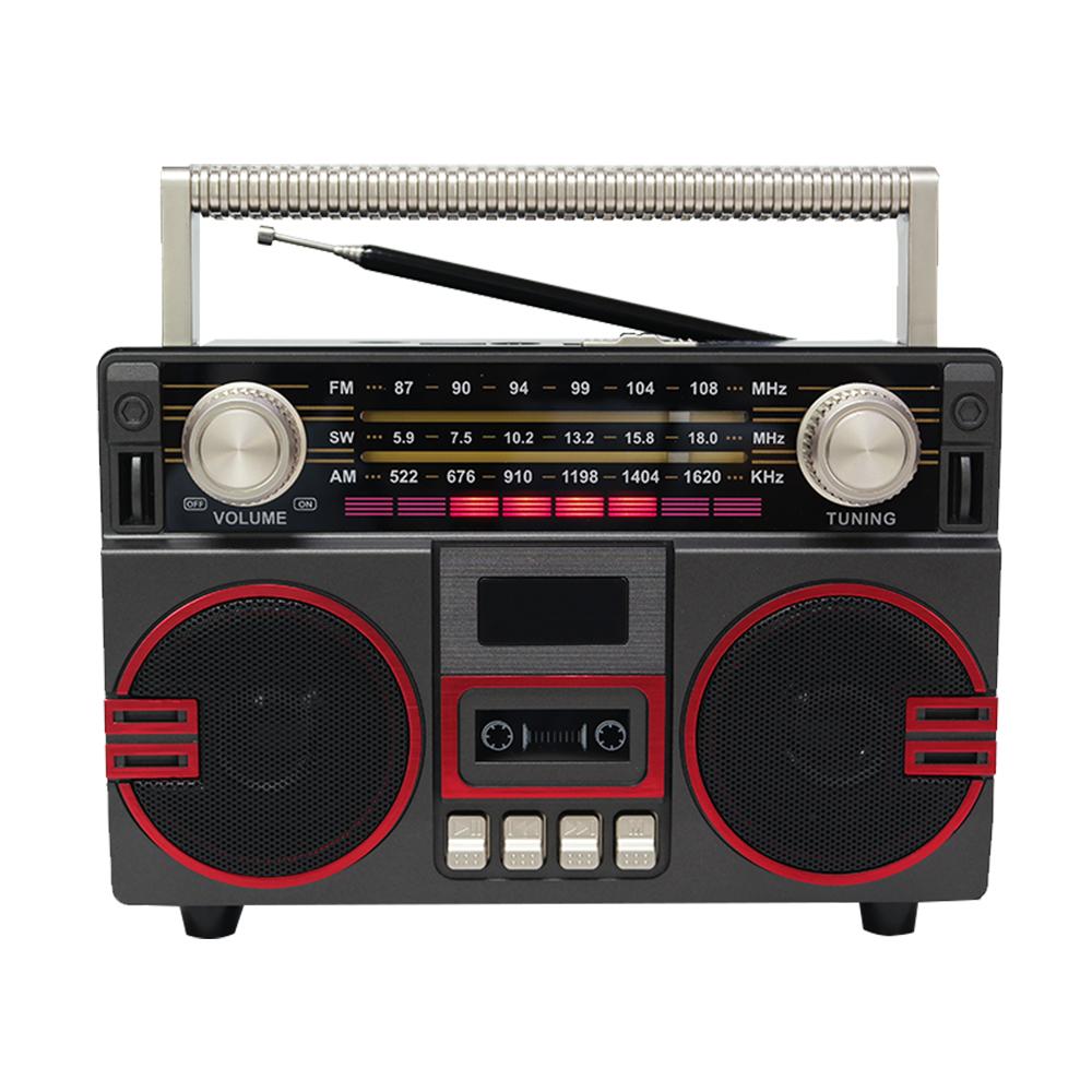 

Горячая распродажа Классическое ретро Деревянное FM/AM/SW 3-диапазонное USB TF-карта Беспроводное с динамиком Винтажное радио Старое для домашнего использования красный