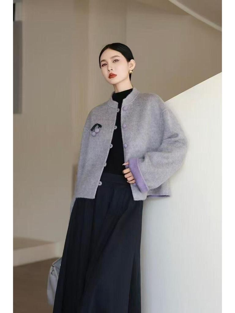 2025 Damen Kaschmir-Wendemantel - Kurz, hochwertiger chinesischer Stil mit zartem Wollmischgewebe
