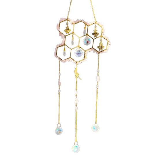 Honeycomb Crystals Suncatcher Window Hanging Pendants Sun Catcher with Crystal 4