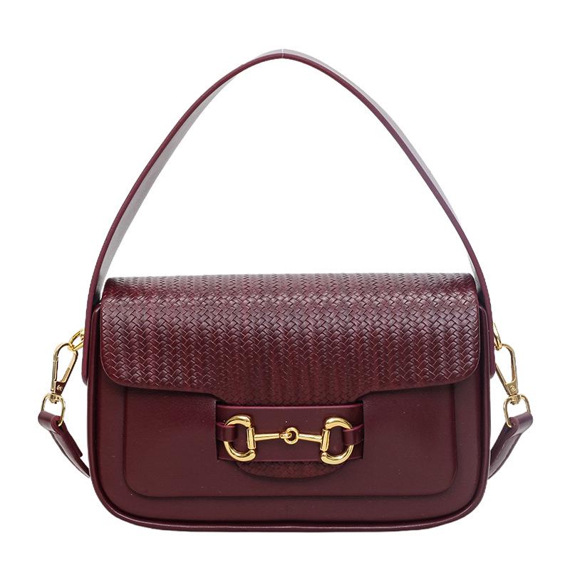 

2025 Retro Korean Saddle Bag: Women s Cross-Border High-End Single Shoulder Underarm Bag вино красного