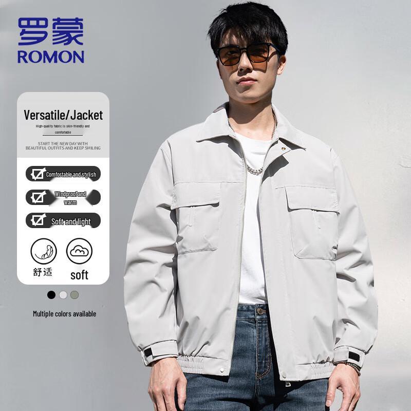 

ROMON Men s Business Casual Stand-Collar Jacket 3XL