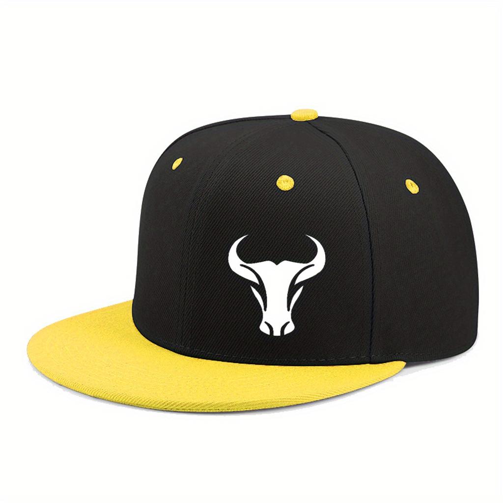 Bull Patterned Baseball Cap Lightweight And Unisex Adjustable Outdoor Sports And Leisure Hat Hip Hop Style Daily Wear