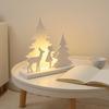 3D Printed PLA Home Decorations Christmas Girl Reindeer Tabletop Decor, Fairy Tale Forest Silhouette Nordic Simplicity Interior Decor with Tree,