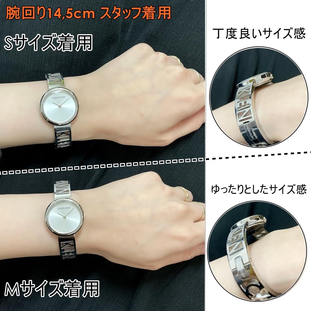 Calvin Klein Bangle Watch with Stainless Steel Silver and Rose Available in Small and Medium Includes Portable Watch Case Rose Women's Bracelet, Gold,