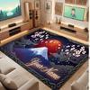 Floral Garden Theme Crystal Velvet Floor Rug Personalized Custom Name Text Warm Carpet Home Decoration