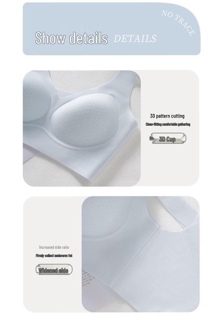 2026 Jelly Support X-Shaped Seamless Lifting Bra with Fixed Cups and Breathable Back Wrap
