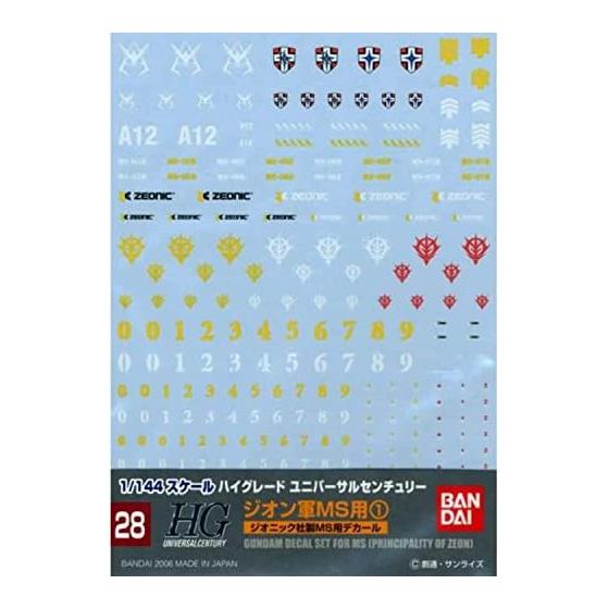 BANDAI SPIRITS Gundam Decal GD28 HGUC общего назначения — для Zeon MS (1) 0145081