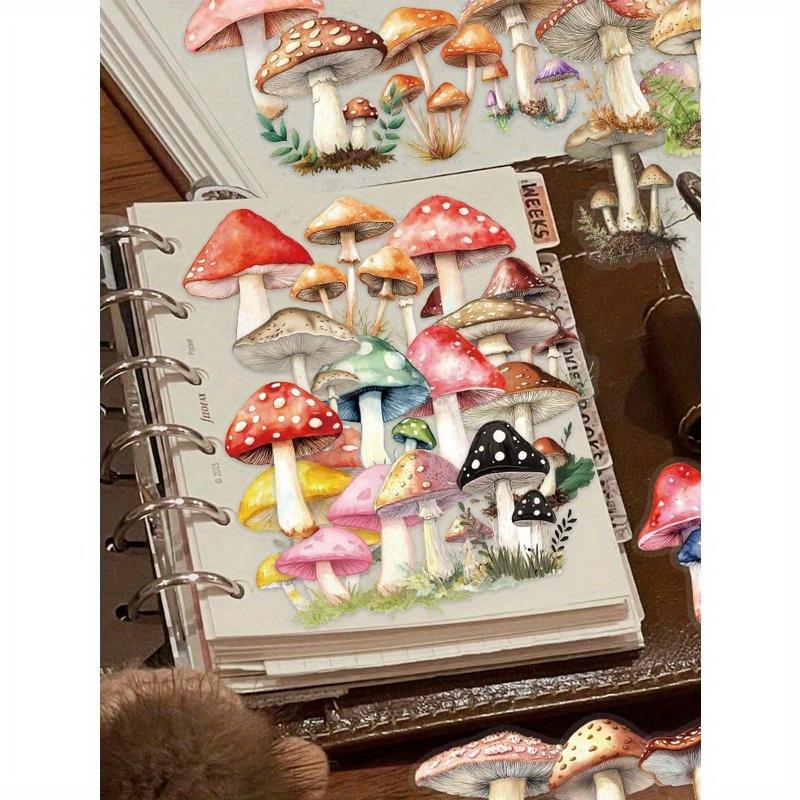 50 Stück Retro Pilz Aufkleber Laptop Notizbuch Handyhülle Dekorative Aufkleber Zurück zur Schule