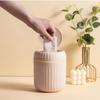 Round/Triangle Small Trash Can with Lid Non-slip Plastic Waste Bin Garbage Organizer  Car