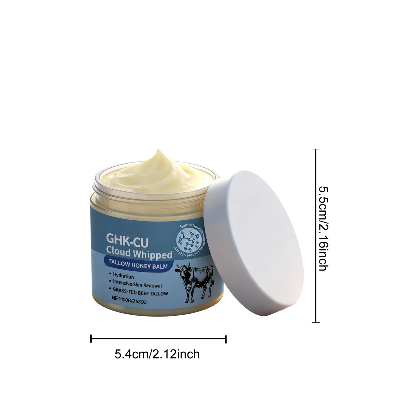 GHK-Cu Natürliche Rinder talg & Honig Körperbutter Tief feuchtigkeitsspendende Creme für trockene Haut Nährende Hautbarrierepflege gray
