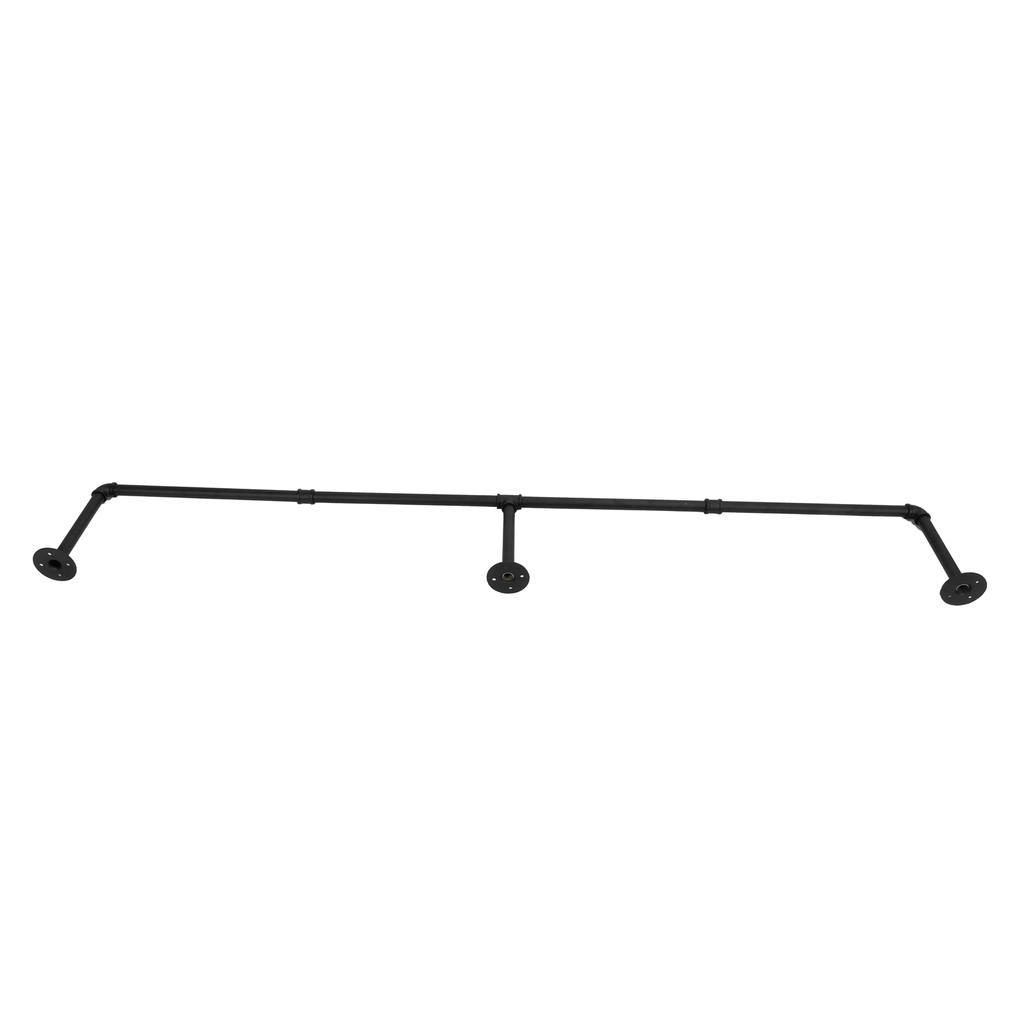 Clothes Rail Wall Mounted Hanging Bar Rack Detachable Retro Industrial Pipe Style Garment Rail