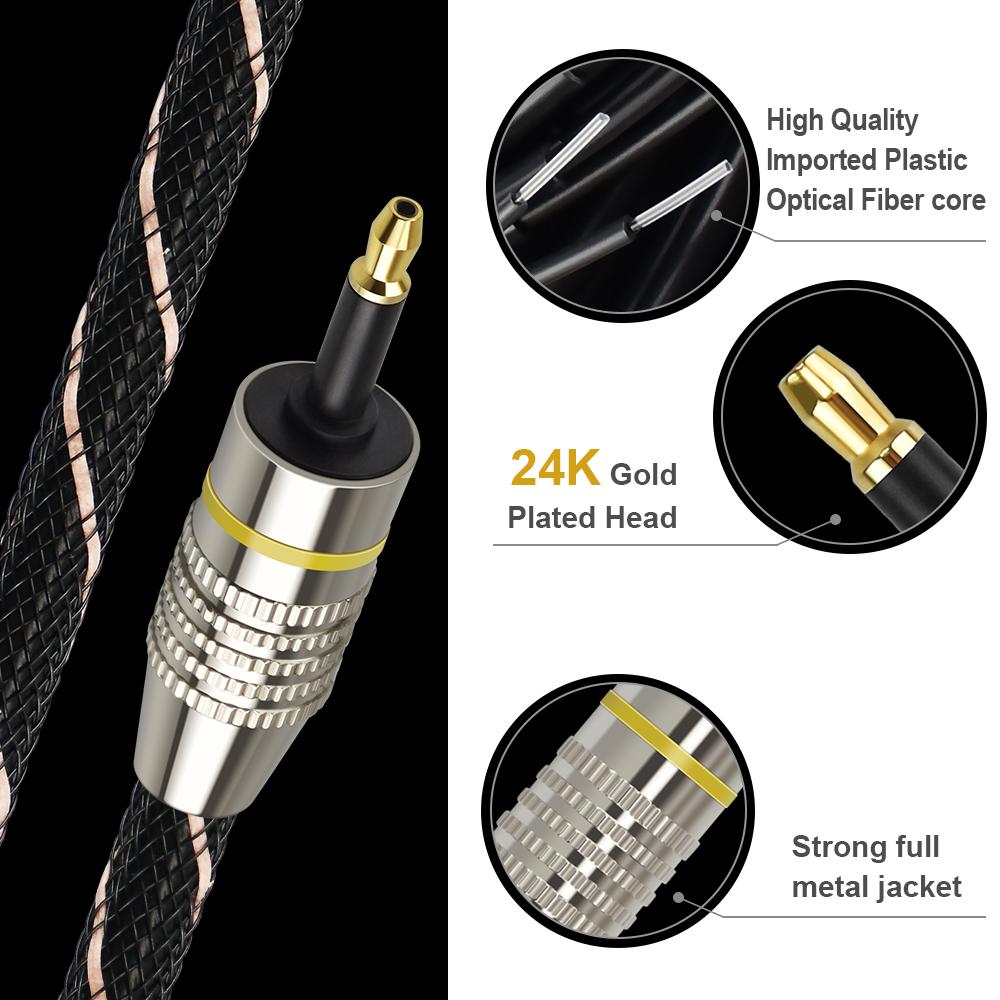 Mini Toslink to Toslink Cable 3.5mm Digital Sound SPDIF Optical Audio Adapter for TV Box Soundbar - Optical out ConverterGood product