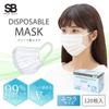 IRIS OHYAMA Nonwoven Pleated 120 Large Regular Comfortable Smart Basic Masks, Count, Capacity, Size, 16.5cm Wide, Ears, White,