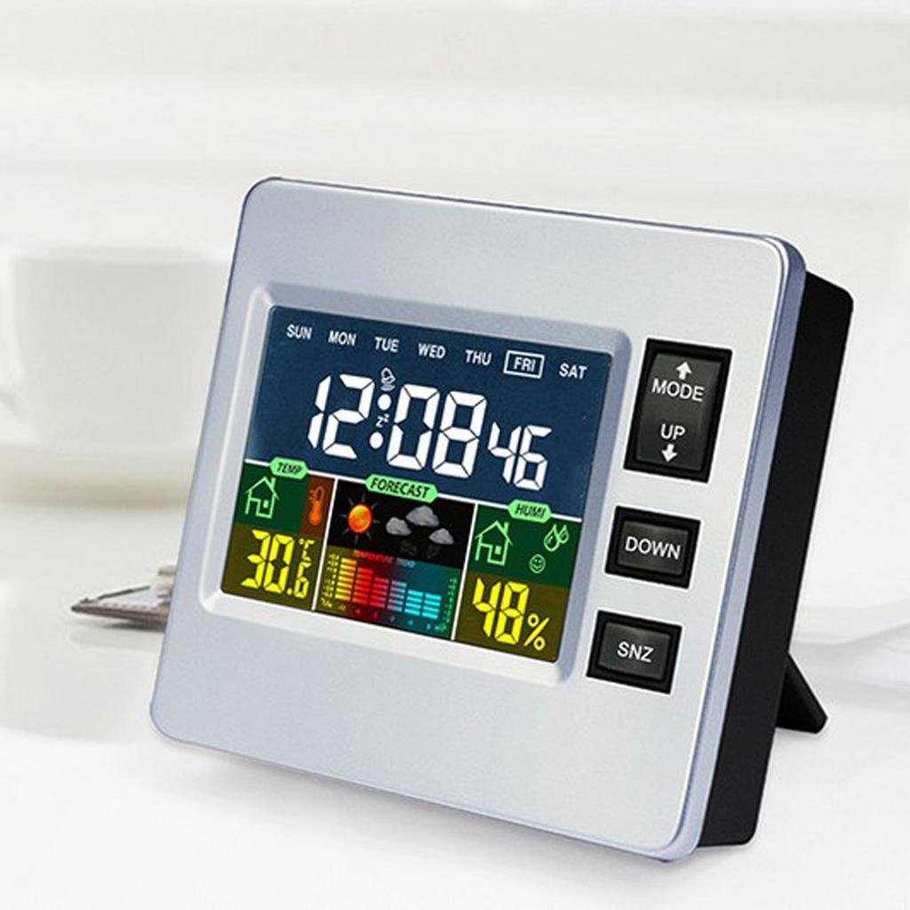 Wireless Weather Station Alarm Clock Indoor Thermometer Temperature Temp. Humidity Meter for Home Office