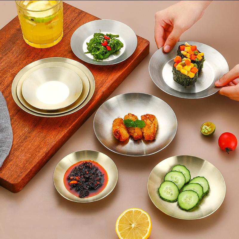 304 Stainless Steel Food Storage Trays Dipping Sauce Dish BBQ Picnic Camping Food Container Tableware