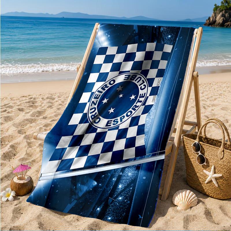 Fc Emblem Printed Microfiber Beach Towel, Soft And Absorbent, Quick-Dry, Ideal for Summer Travel, Beach Essential, Swimming Pool