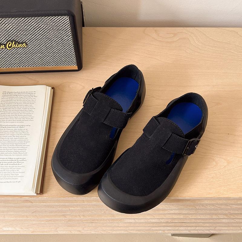 

With wide-leg pants YD~ two wear sweet and cool thick-soled big head ugly cute shoes women s little white shoes soft-soled breadboard shoes 36 чёрный