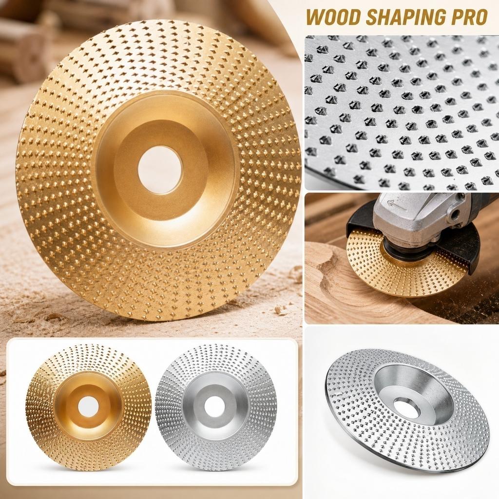 Woodworking Grinding Disc for Angle Grinder Shaped Sanding Wheel with Slant Teeth Design for Surface Shaping and Material Removal