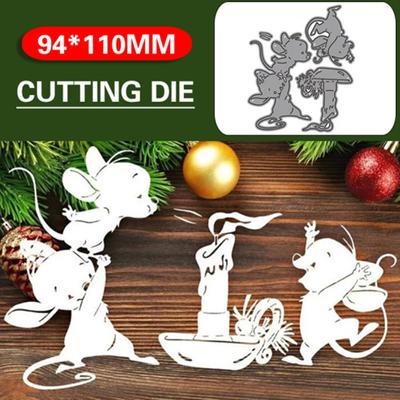 Troqueles de corte de Metal con diseño de tres ratones, plantilla de grabado para álbum de recortes, plantilla para manualidades de papel