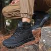 Plus Size Men Outdoor High Top Tactical Boots, Light Anti-slip Wear-resistant Desert Boots, Trend Hiking Trekking Footwear