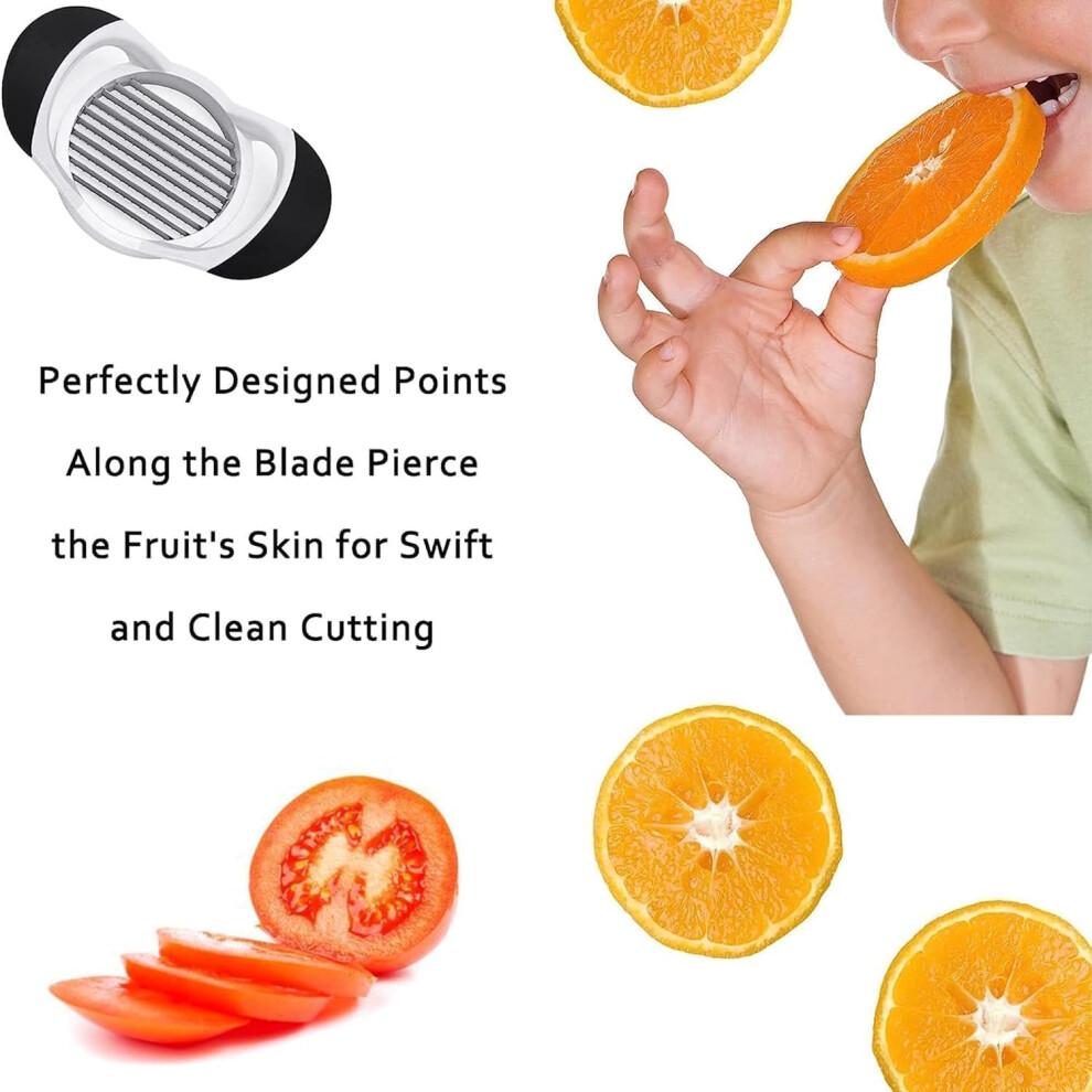 Tomato Slicer Stainless Steel Vegetable Cutter with 10 Sharp Blades and Ergonomic NonSlip Handle
