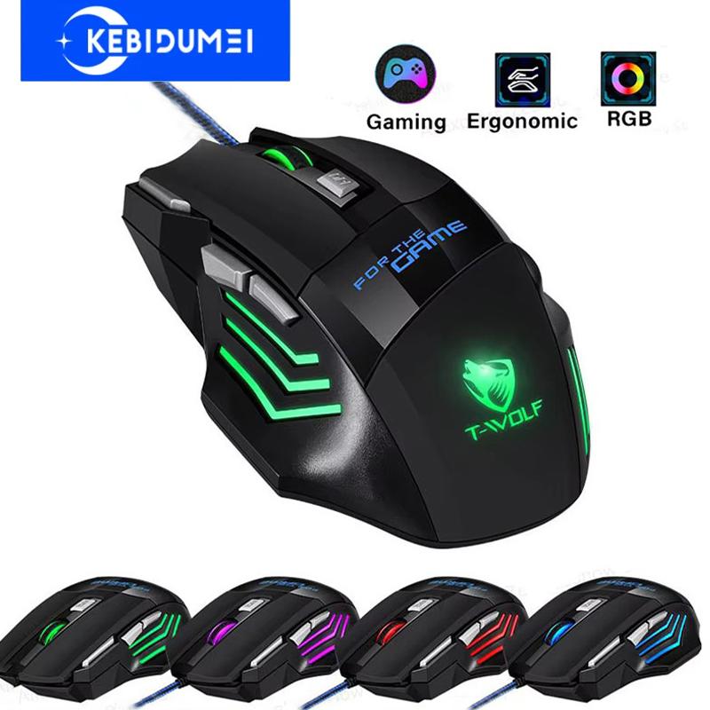 USB Wired Mouse RGB Backlit Ergonomic Game Mice 7D Esports Gaming Mouse Gamer Computer Mouse For PC Desktop Laptop