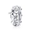 WOSTU 925 Silver Retro Coiled Snake Workship Charm Hollow Cross Butterfly Silicone Bead Fit Bracelet DIY Gift