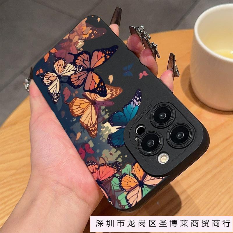 European and American color butterflies are suitable for Apple 17 mobile phone case iPhone16/15/14 all-inclusive anti-drop 13 foreign trade