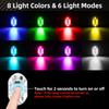 4Pcs Wireless LED Lights For Car With Remote Control, 8 Colors Car Interior Night Lights