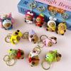 Hand Woven Cross Dressing Capybara Doll Yarn Crochet Capibala Keychain Mini Bag Car Keychain Handmade Pendant Ornament