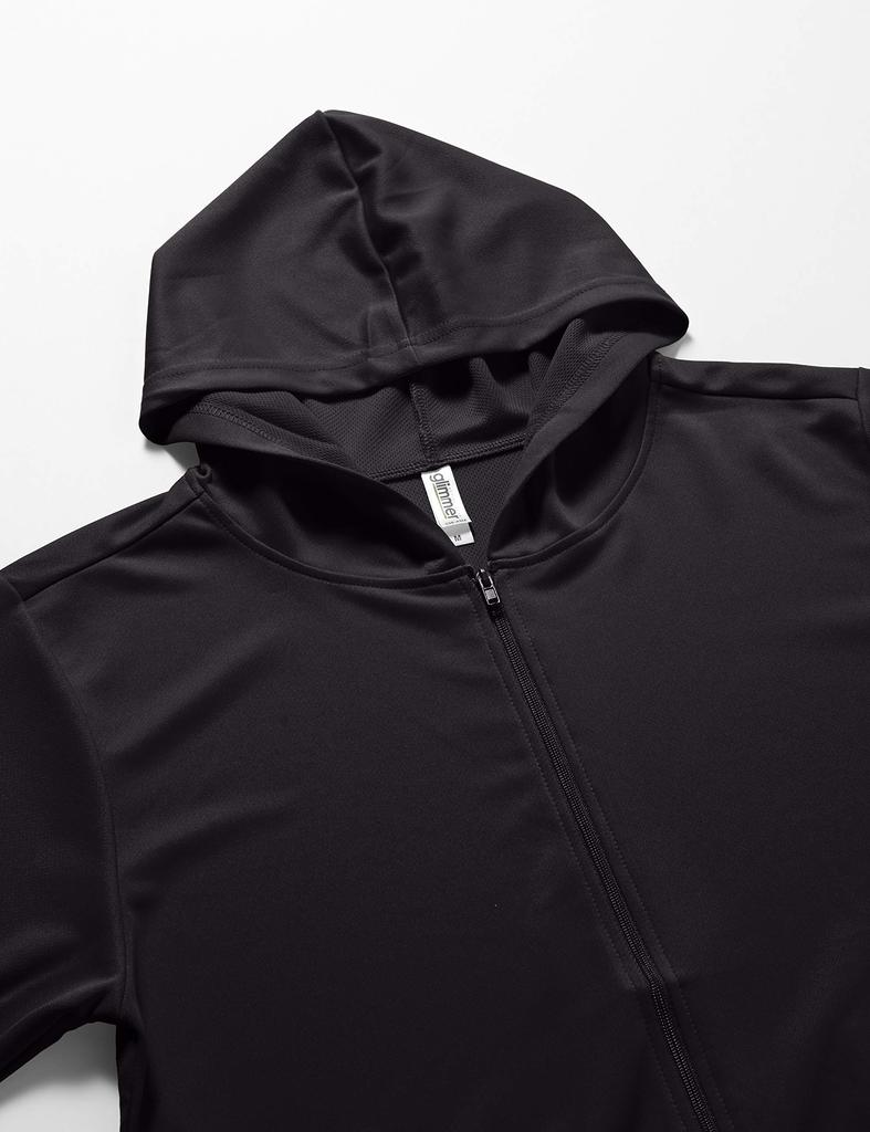 Glimmer Long Sleeve Oz Dry UV Zip Hoodie Size L To Japanese Size Men's 4.4 (00338-AMZ), Black, (equivalent L)