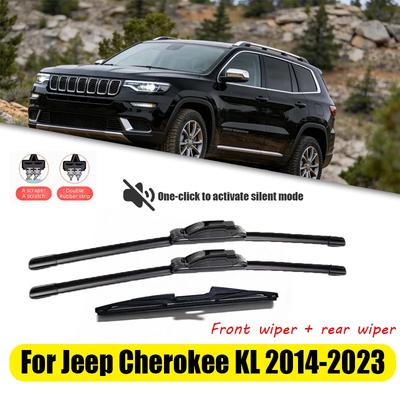 26'+18'+14' for Jeep Cherokee KL 2014-2026 2015 2016 2017 Wiper Front and Rear Wiper Blades Windshield Windshield Window Brush