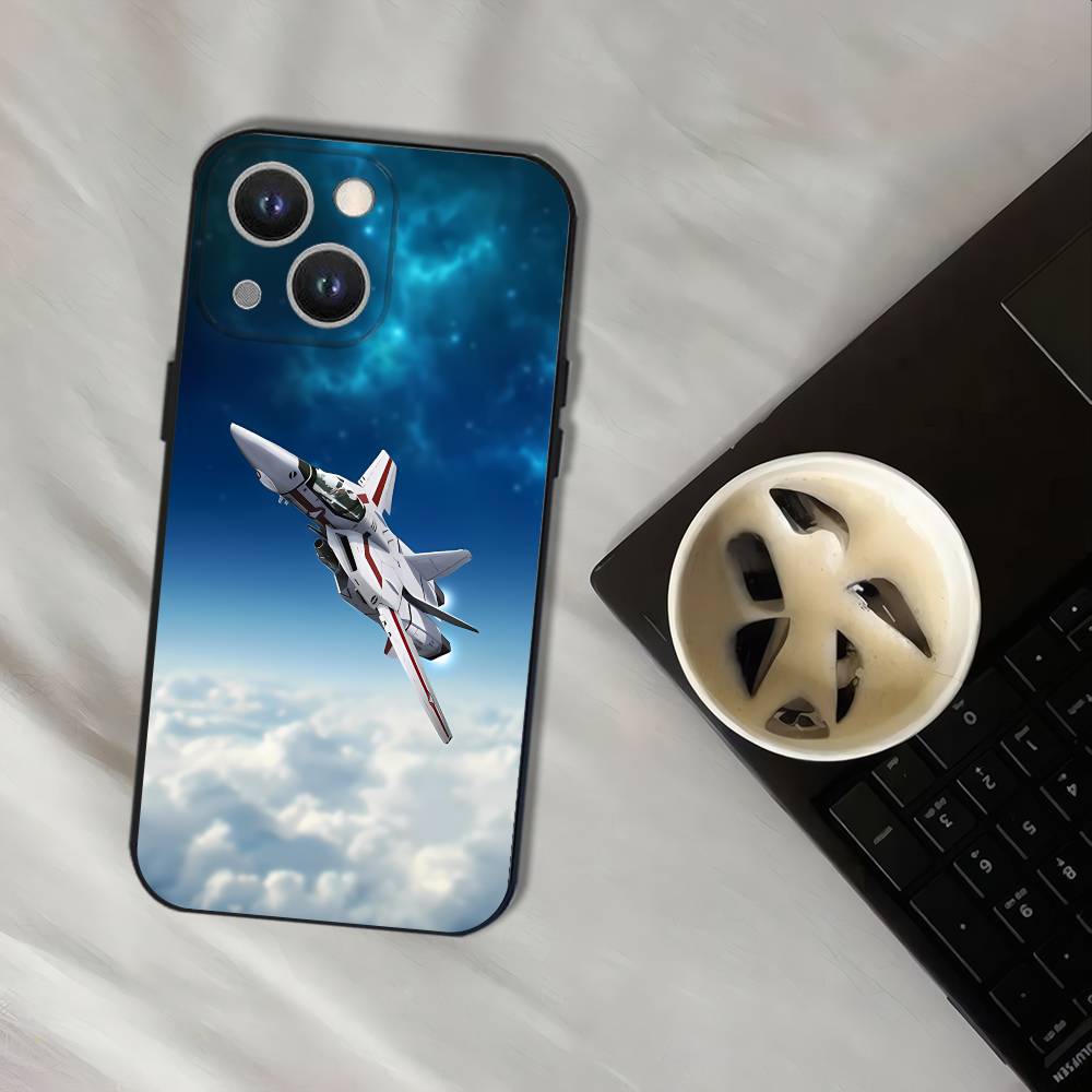 R-Robotech Macross Black Soft Cover Phone Case For iPhone 17,16,15,14,13,12,11,Pro,XS,Max,XR,Plus,E,SE4,Mini
