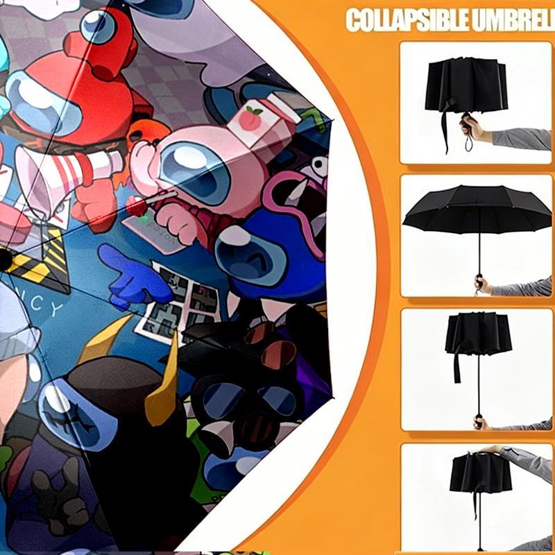 Among Us Print Umbrella Automatic Opening/ Closing - Portable Foldable Design - Daily use for Travel/Outdoor - Gift for Birthday
