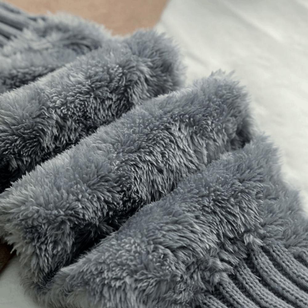 Double-Layered Knitting Leg Warmers Twist Pattern Foot Covers Stretchy Ankle Warmer Cold Weather