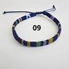Bracelet Tissé Coloré en Coton-Lin Ajustable Fait Main