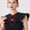 Black Bowknots Fake Collar Shoulder Wraps for Womens Removable Wedding Party Shirt False Detachable Collar Ties